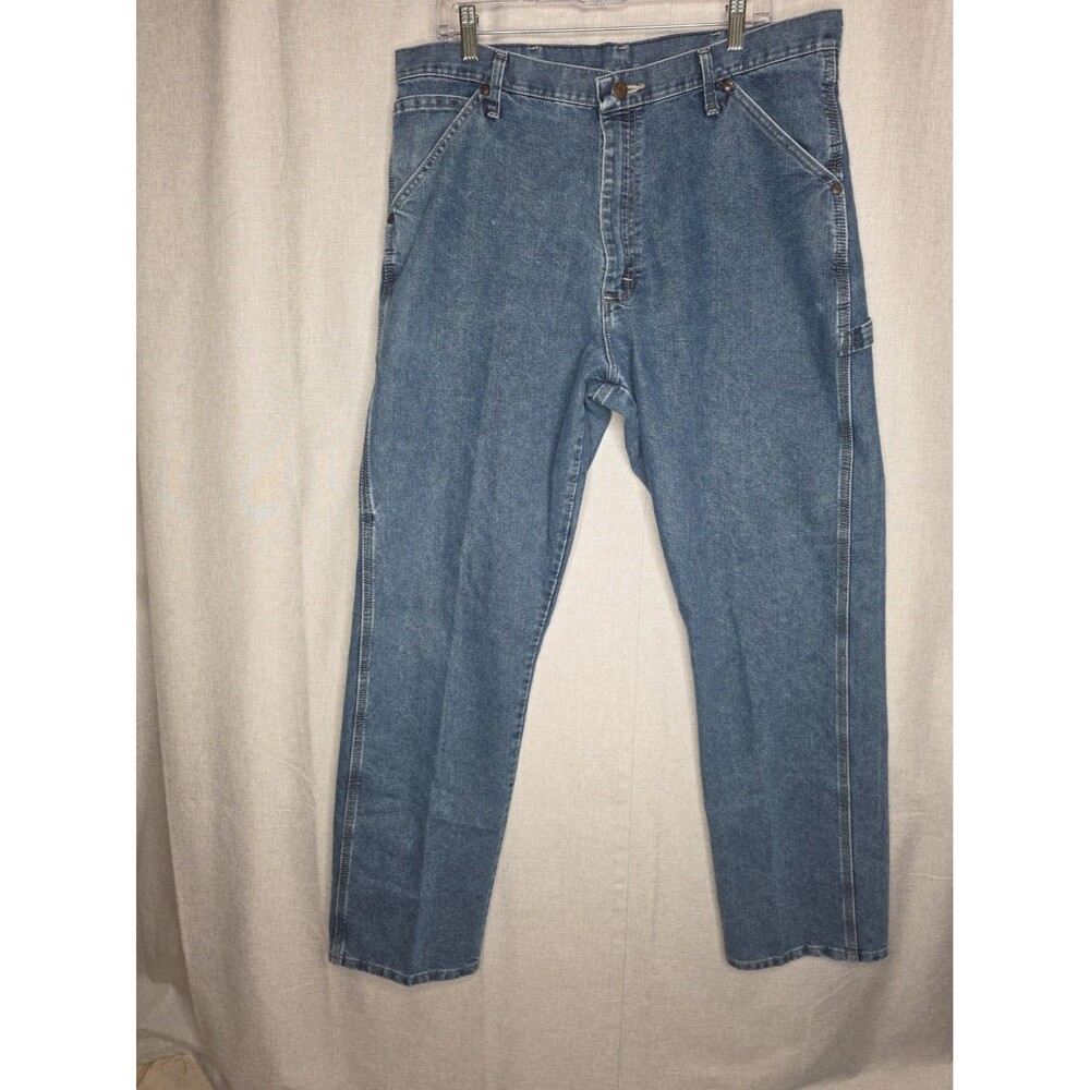 Wrangler Carpenter Jeans Mens 36x34 Blue Denim Utility Workwear Skater Y2K 94LSW